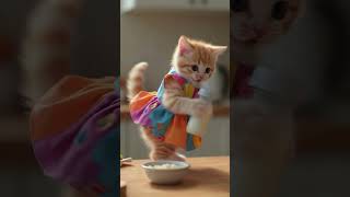 Kitten Dance ♥️ Cute Cats #Meowvs #catdance #aicat