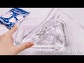 【ASMR】✨スーパークリアスライムにスノーパウダーを混ぜてアイシースライムを作る☁️【音フェチ】Put snow powder in clear slime 클리어 슬라임 스노우 파우더를 넣는다