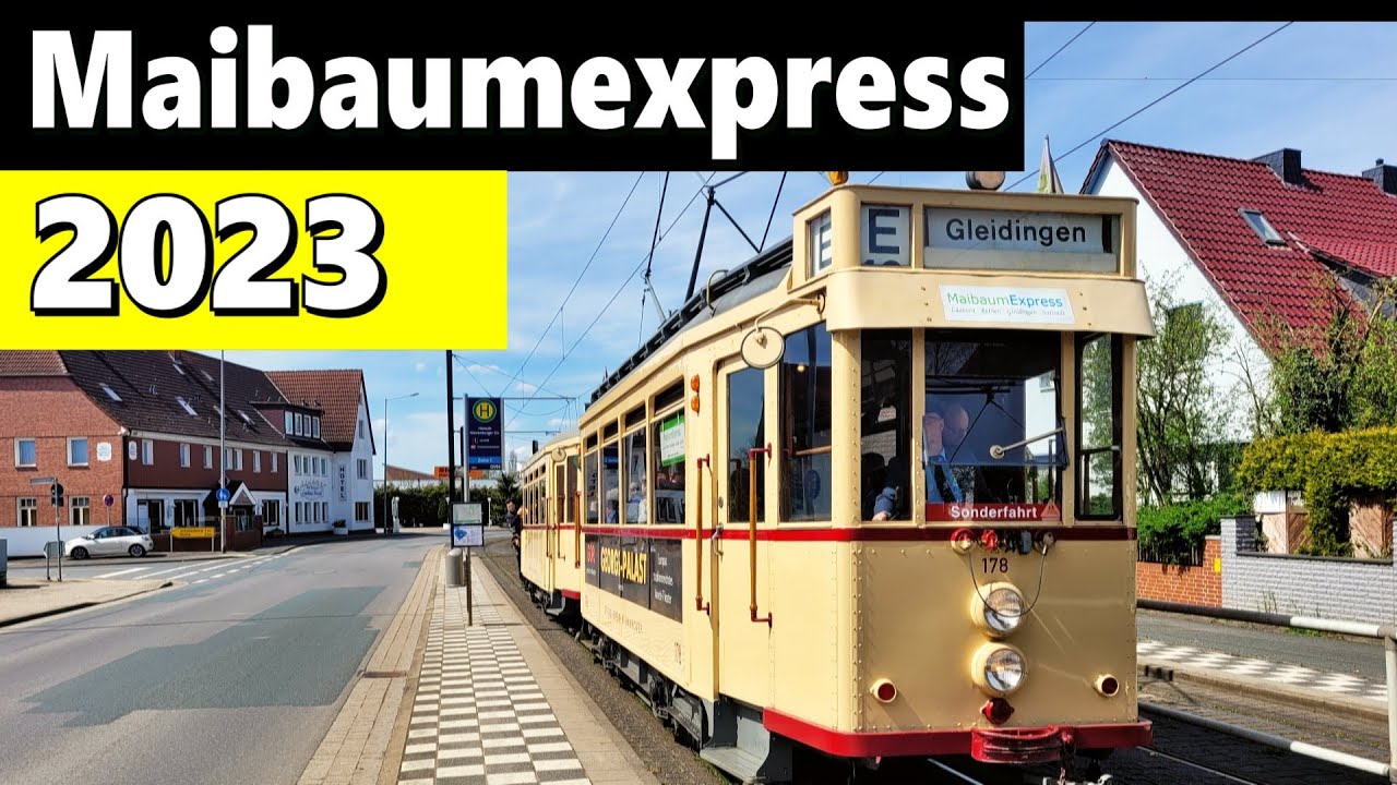Maibaumexpress 2023 - Historische Straßenbahnen ÜSTRA zwischen Laatzen und Sarstedt