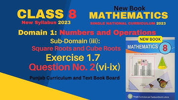 Class 8th Math New book Unit 1 Exercise 1.7 Question 2 (vi-ix ) SNC 8TH MATH E X 1.7