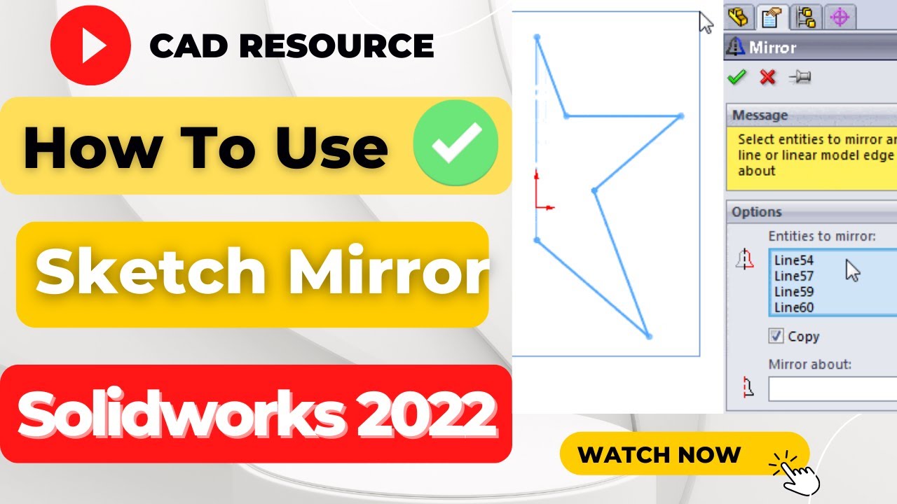 How to Use Solidworks Mirror Tool Solidworks Tutorials for Beginners