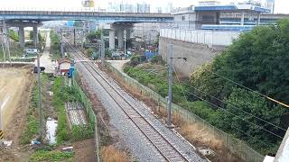 나주발 광주행 입고회송 화물단행 R3962열차 DEL 7439호 (0량) 광주선 신가건널목 통과.