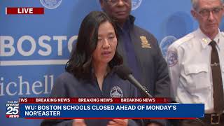 WATCH LIVE:  Mayor Michelle Wu gives update ahead of Monday's nor'easter