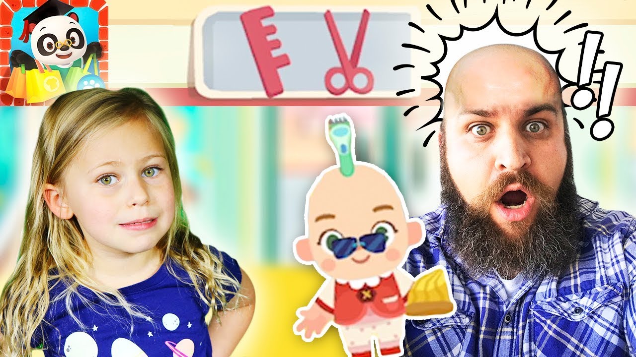 DR PANDA TOWN MALL Zoey Shaves a Kids Head at the Mall a Funny ...