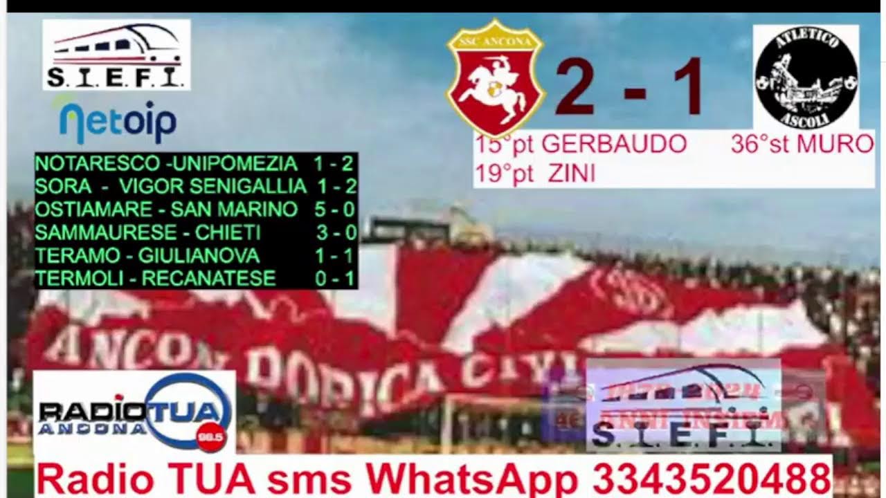 A TUTTA SERIE D dallo Stadio Del Conero LIVE ANCONA-ATLETICO ASCOLI