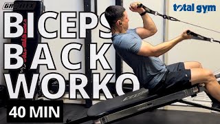 40 MIN Back & Biceps Workout | Total Gym