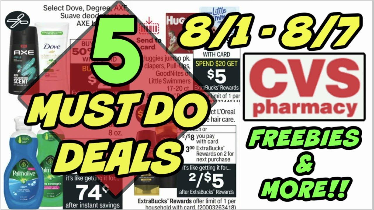 5 MUST DO CVS DEALS (8/1 8/7) FREEBIES & MORE! YouTube