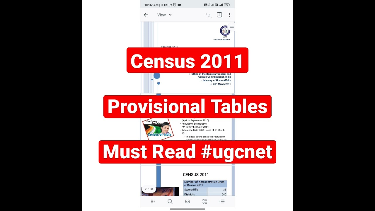 Census 2011 Provisional Tables | Must Read 