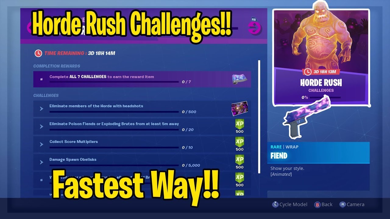How To Do The HORDE RUSH Challenges SUPER FAST (Fastest way!!)