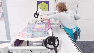 Part 3 - Quilting and aligning the design to make equal space between each row on a pantograph