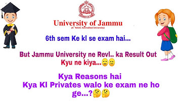 6th sem Revl. Result Update| New Update of Jammu University| New Results Update 1st, 3rd sem