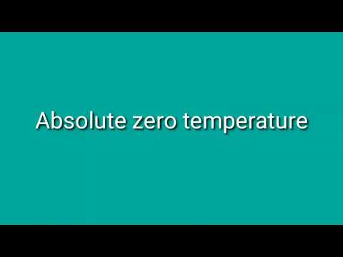 Absolute zero temperature concept
