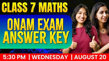Class 7 Maths Onam Exam | Answer Key | Exam Winner