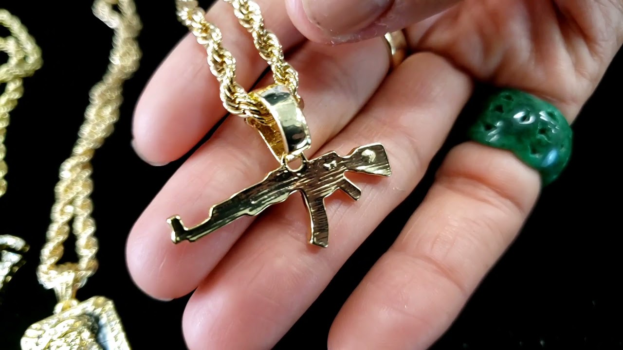 18k Gold Plated AK-47 Gun | BlingKingStar | Free shipping