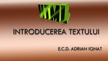 INTRODUCEREA TEXTULUI - E.C.D. ADRIAN IGNAT