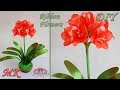 Цветы из лент. Кливия. Интерьерные цветы МК/Ribbon Flowers DIY