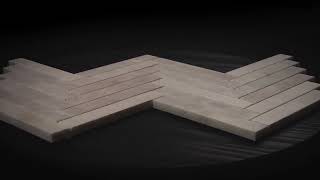ICEBERG HERRINGBONE 1x6 HONED MARBLE MOSAIC TILE