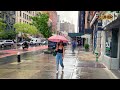 Rainy Walk Midtown Manhattan - NYC Walking in the Rain - New York 4K
