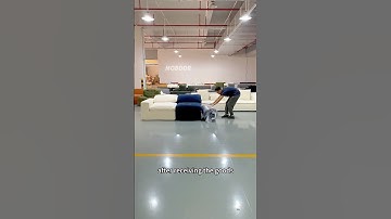 A compressed version of the cloud sofa in blue and white