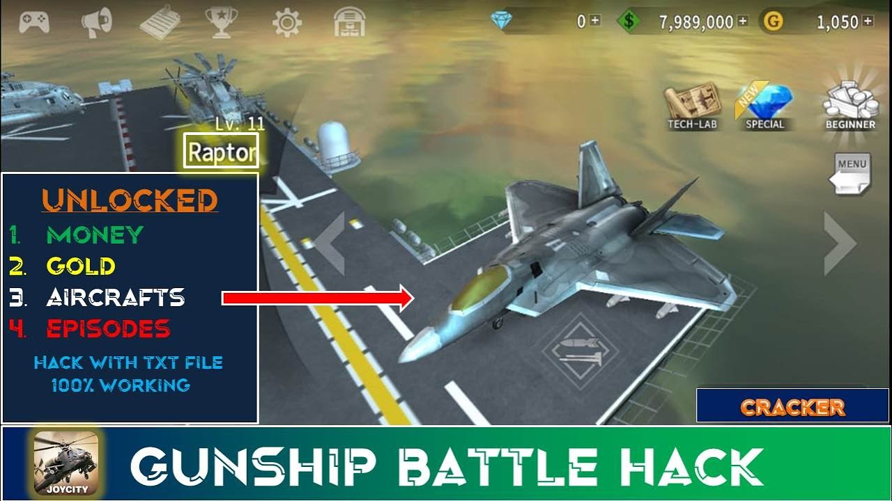 Gunship Battle Hack With Txt File | 100% Working | No Root Is required | All Aircrafts Unlocked