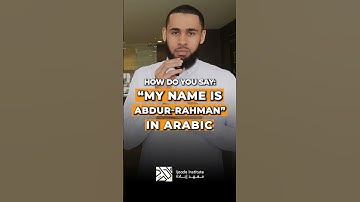 How to say ‘my name is’ in Arabic