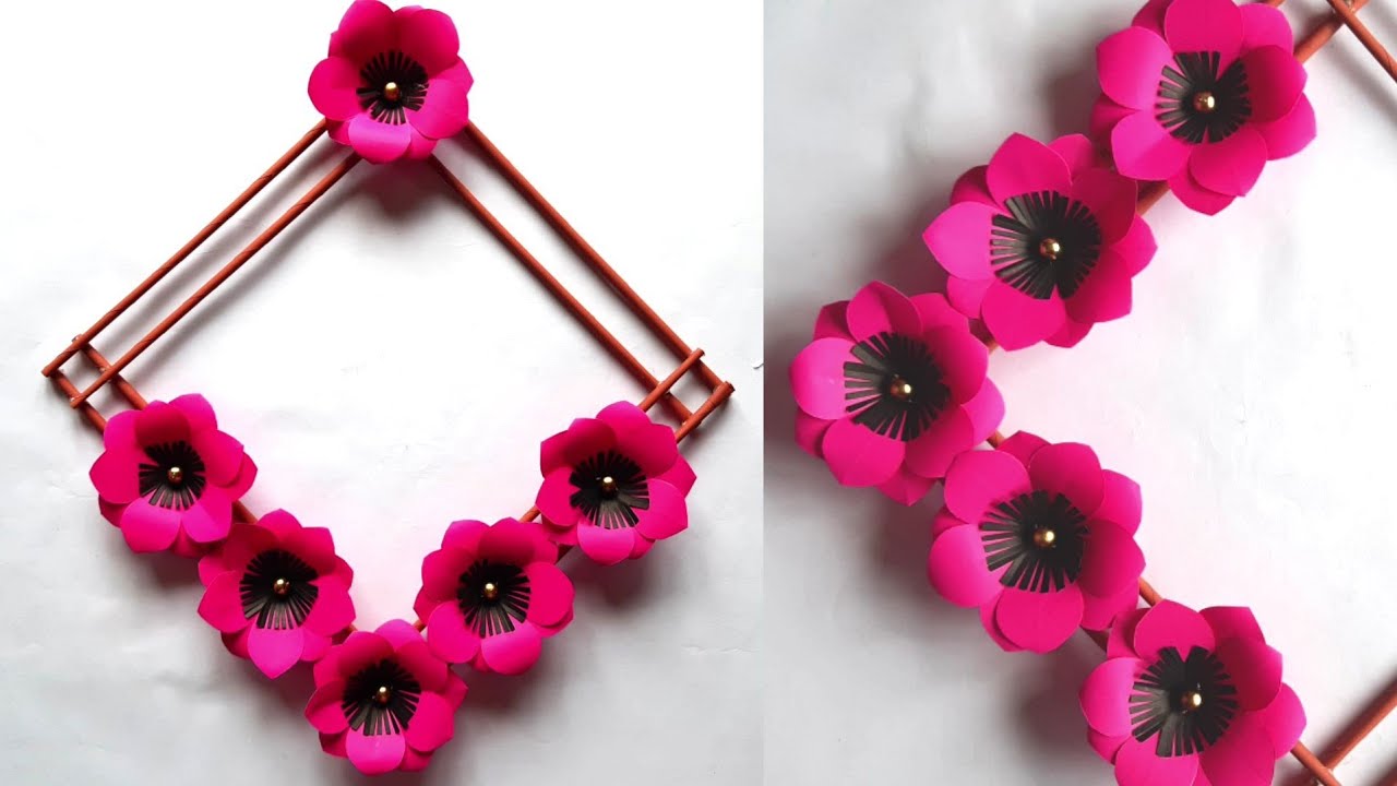 DIY Beautiful Paper Flower Wall Hanging Decor Simple Paper Flower diy-beautiful-paper-flower-wall-hanging-decor-simple-paper-flower