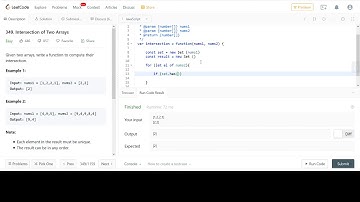 LeetCode 349. Intersection of Two Arrays JavaScript Solution
