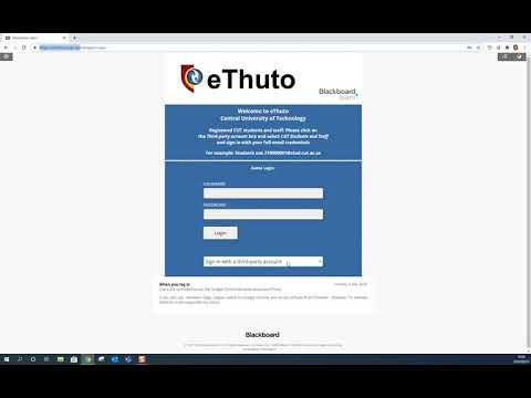 Sign in to eThuto: CUT Email (OUTDATED)