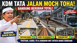 KDM Sulap Jalan Moch Toha Bandung! Trotoar Baru, Kabel FO Ditanam & Koridor BRT Mulai Dibangun