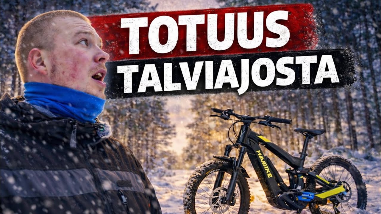 Näin sähkömaastopyörä oikeasti toimii talvimetsässä