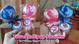 DIY Towel Lollipop Souvenir for Birthday || Easy Tuturial