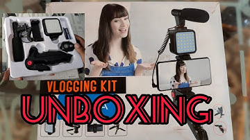 Unboxing of Vlogging Kit | kit-01lm tripod phone holder full light microphone kit | vlog Shaban