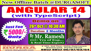 ANGULAR 14 Offline Training @ DURGASOFT