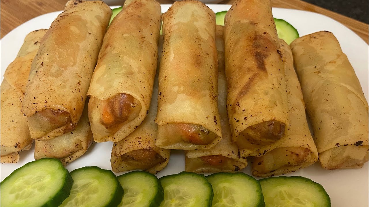 Quick and Easy Vegetables Spring Rolls with Shrimp - YouTube