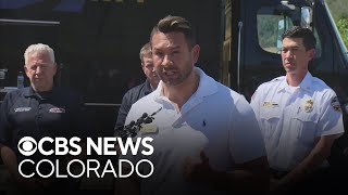 Officials in Douglas County provide updates on fires that prompted evacuations of Louviers