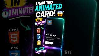 👉 🤯 HTML + CSS + JS = THIS! 🔥 | Animated Card