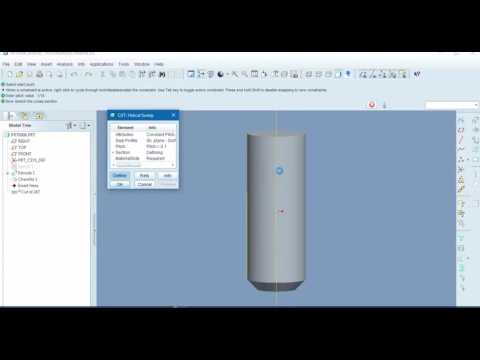 Helical sweep cut Pro engineer