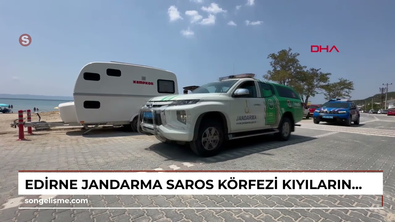 EDİRNE Jandarma, Saros Körfezi kıyılarında Mobil Karakol Aracı ve dronla denetimde