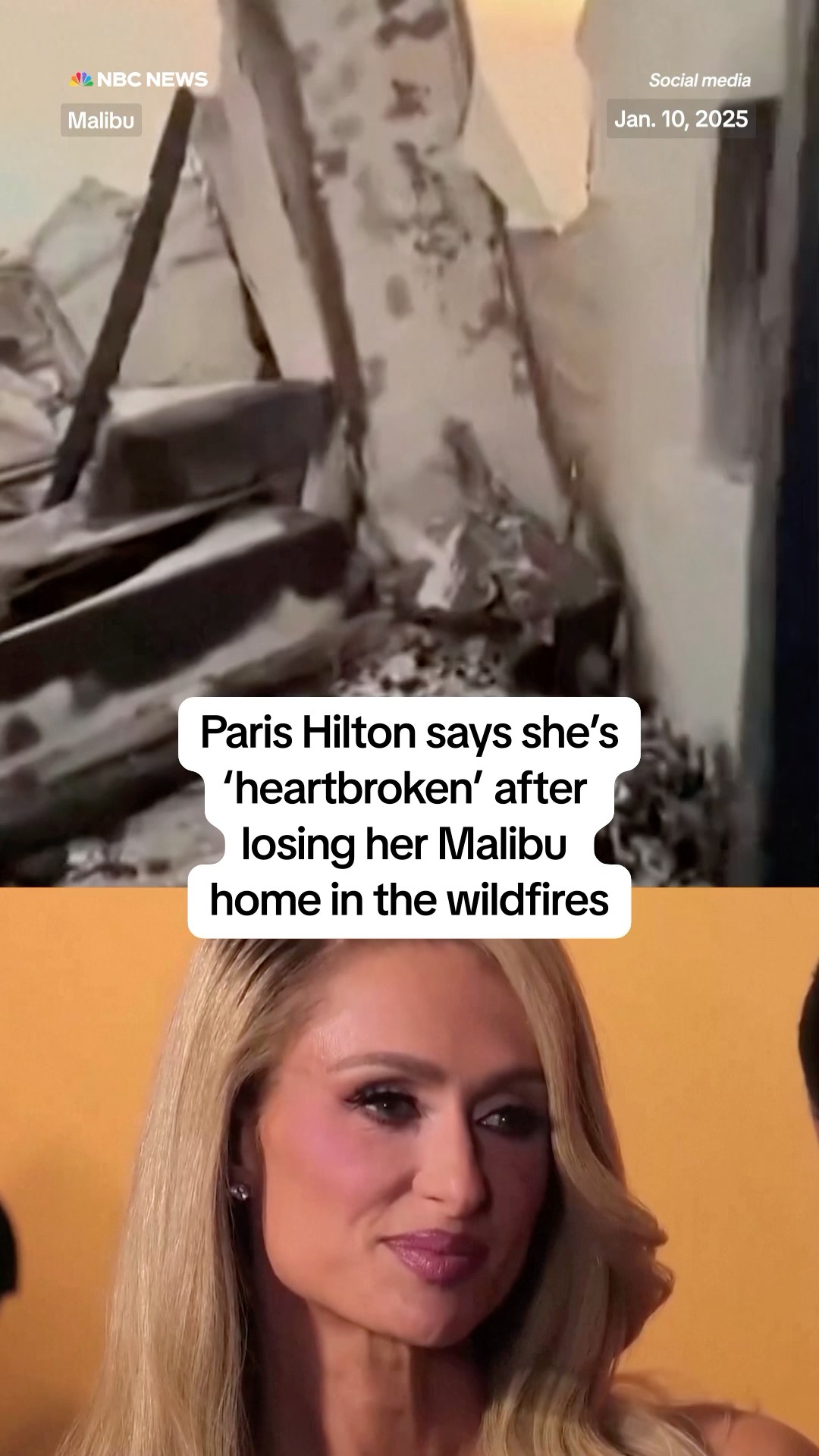 Paris Hilton said her home in California was destroyed by LA wildfires.