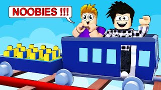 TRAIN AVEC DES MINIATURES DE NOOBS dans ROBLOX ! (Cart Ride Extreme)