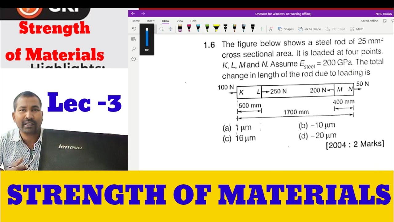 Lec -3 Strength of Materials GATE 25@strengthofmaterialssm346 - YouTube