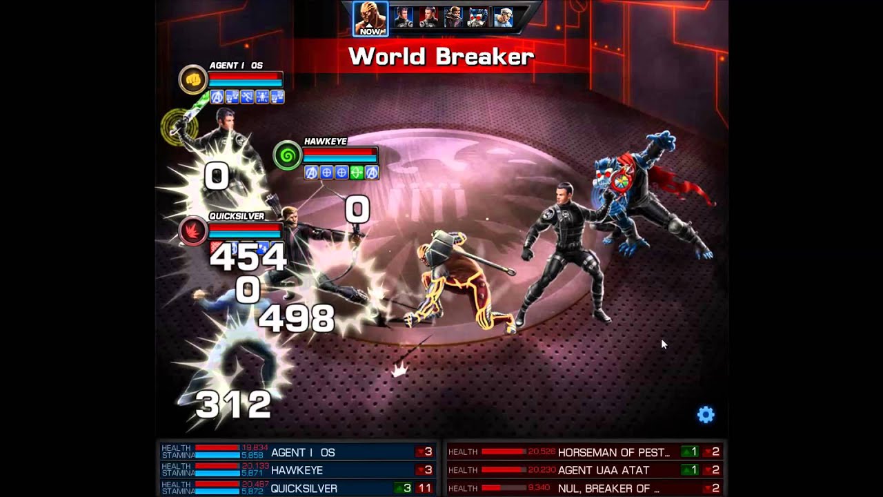 Marvel Avengers Alliance: AoU Team Counter Attack (QS + HE team-up)PvP