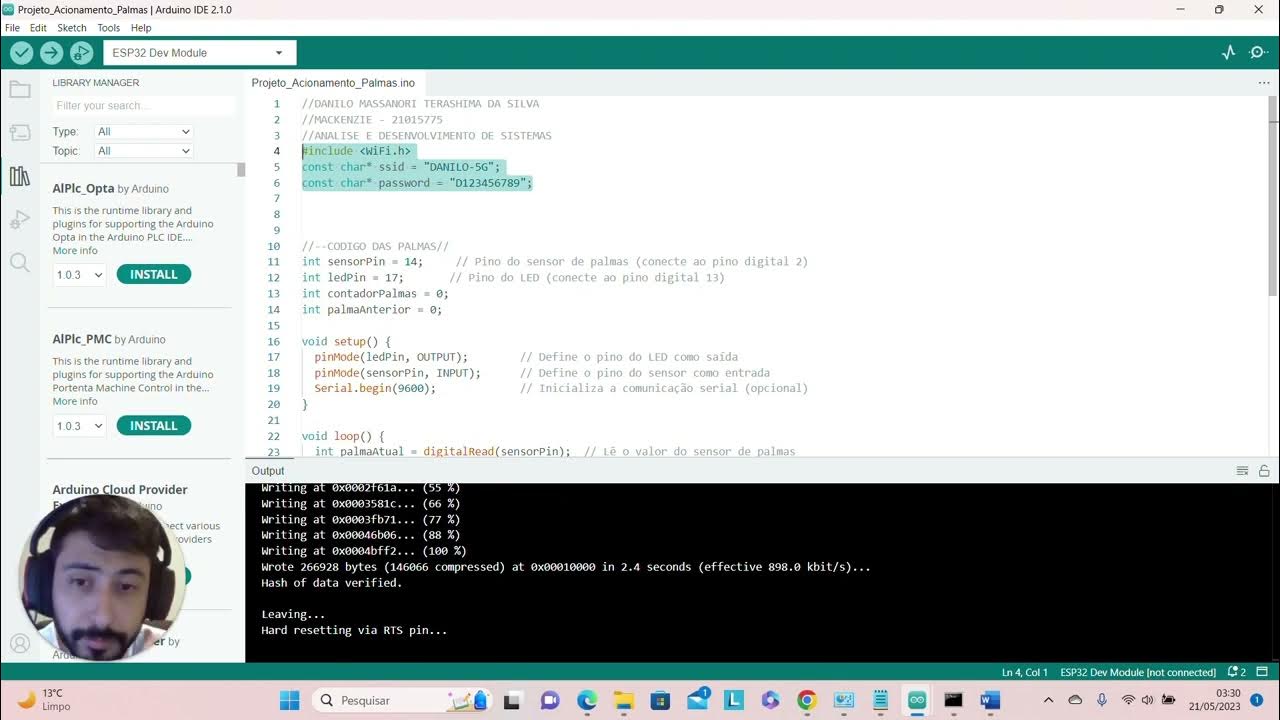 Projeto acionamento palmas arduino ide 2 1 0 21 may 2023 youtube