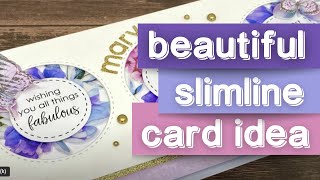 Beautiful slimline card design idea USING VELLUM | CARD MAKING TUTORIAL | DIY HANDMADE BIRTHDAY CARD screenshot 5