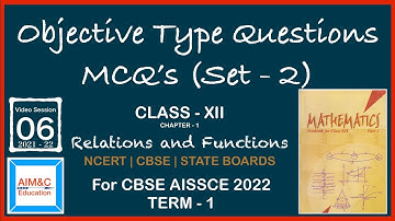 CLASS - XII | MOST IMPORTANT MCQ’s | CHAPTER - 1 RELATIONS AND FUNCTIONS | TERM - 1 | By G K TIWARY