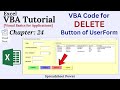 How to Write VBA Code to Delete a Record in Excel | VBA Tutorial Chapter 24