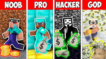 Minecraft NOOB vs PRO vs HACKER VS GOD : BANK ROBBERY in Minecraft - Animation