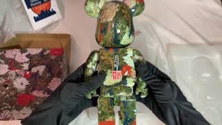 潮玩基地 開箱 unboxing bearbrick BE@RBRICK 伊藤若冲「牡丹小禽図」 100% & 400%