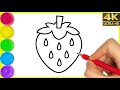 Strawberry drawing  how to draw easy strawberry drawing step by step  draw easy strawberry fruit