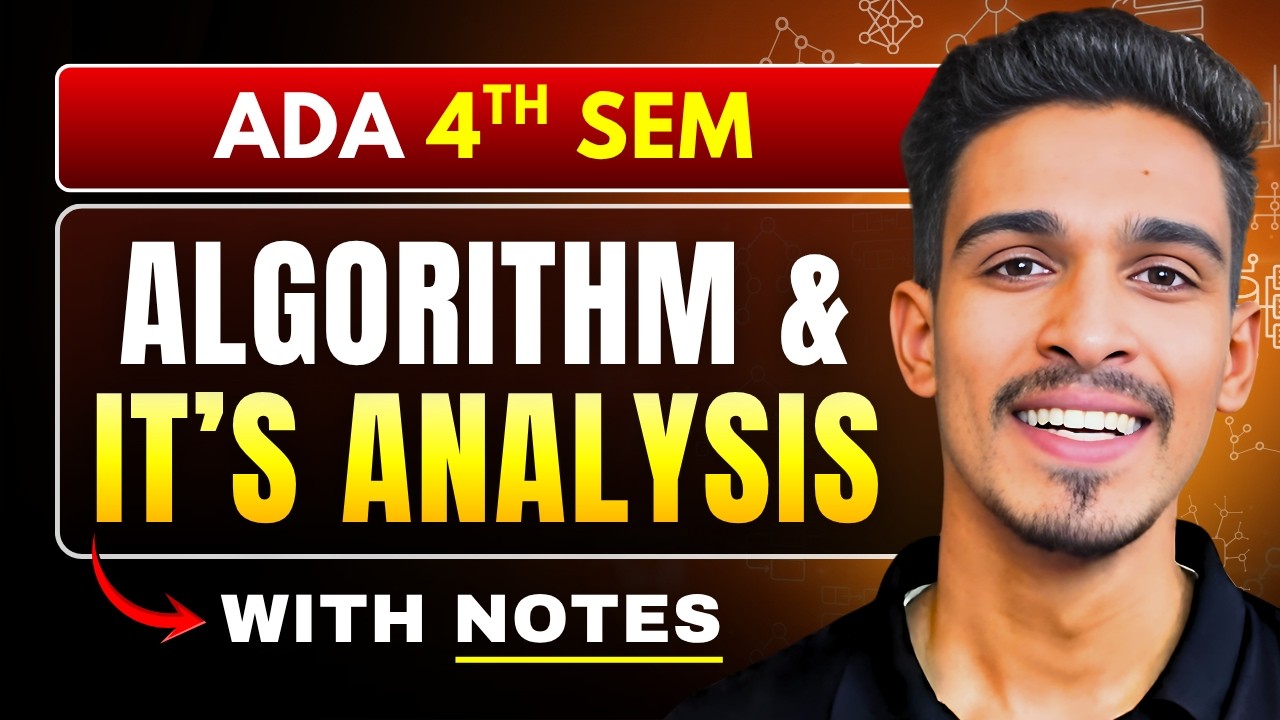 Lec 1 : Algorithm & Analysis Criteria | ADA / DAA - YouTube